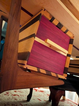 A custom exotic hardwood executive desk