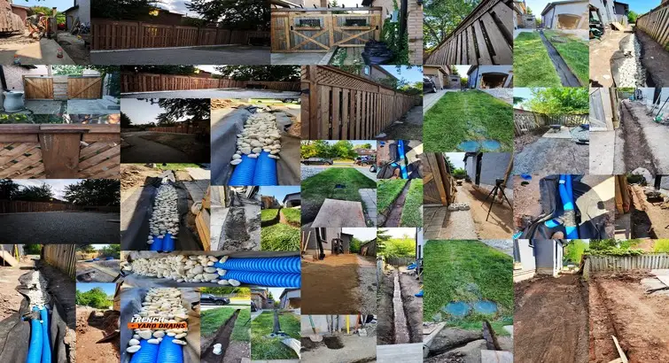 Custom-built wood fence and French drain installation project overview