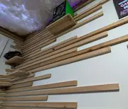 Horizontal cedar accent wall