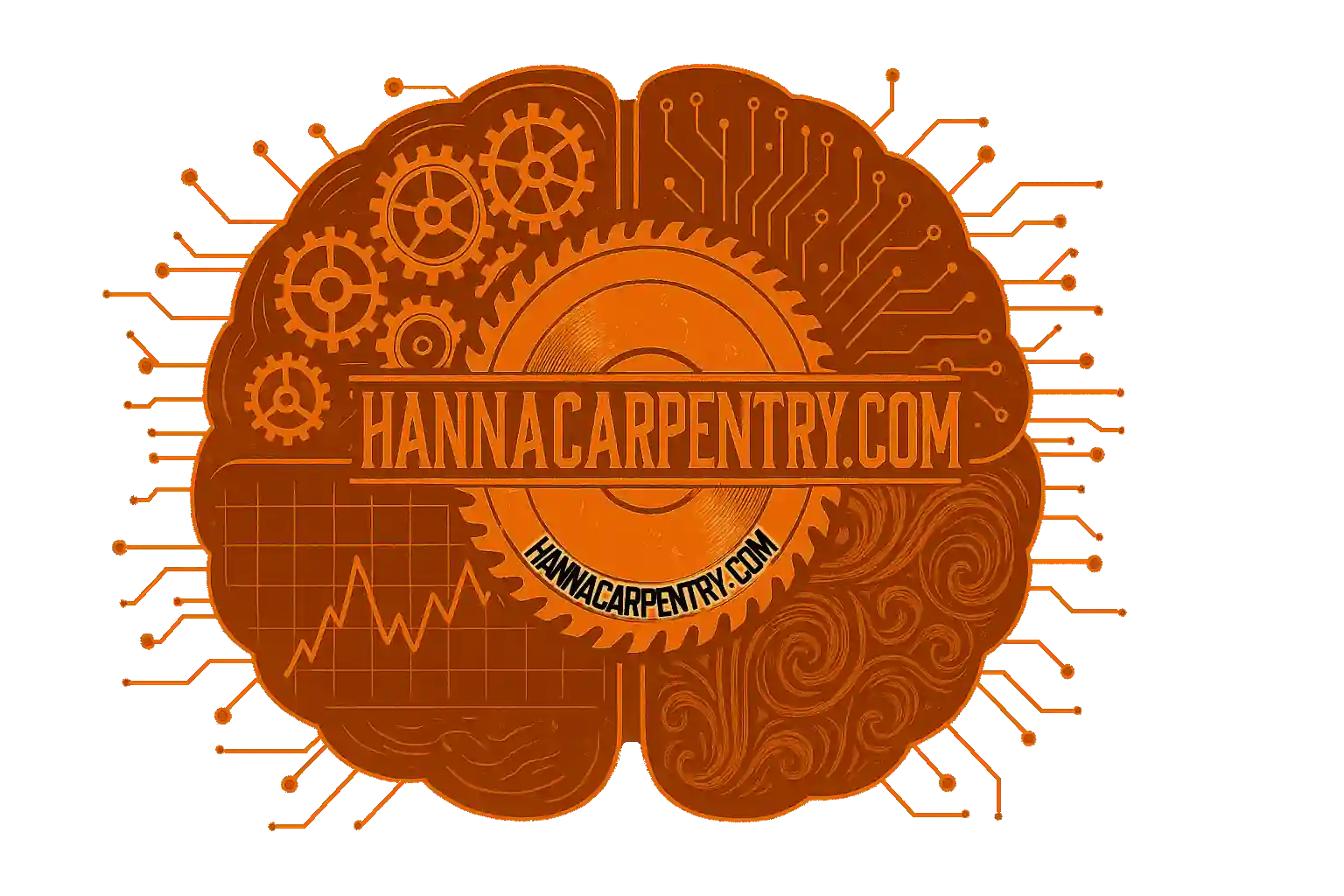 A visual representation of the polymath mindset, showing a brain with gears for engineering, circuits for IT, and data graphs for finance.