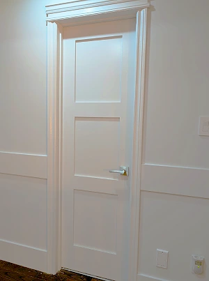 A modern, seamless interior door installation.