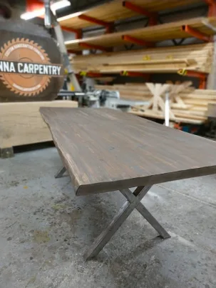 A rustic, timeless pine dining table