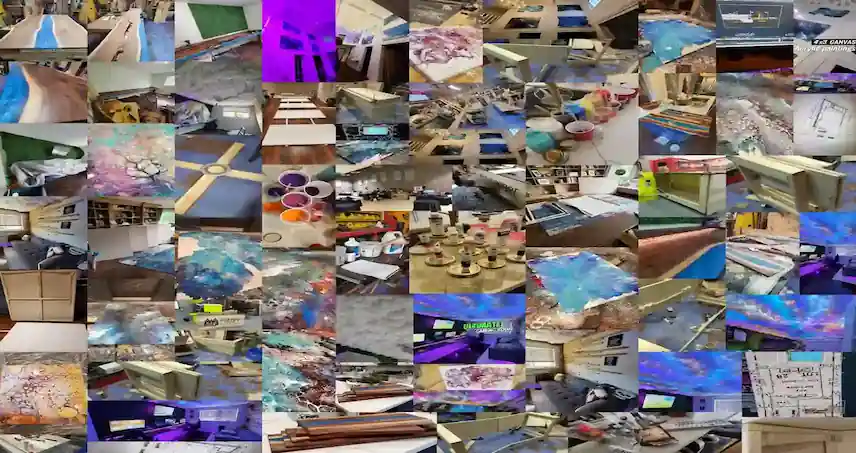 A collage of specialty and creative projects including gaming rooms and functional art.